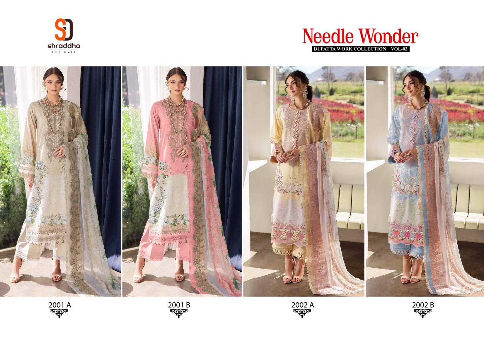 NEEDLE WONDER VOL-02 By SHARDDHA DESIGNER Indian Traditional casual wear Pakistani pure cotton dresses At Wholesale Price